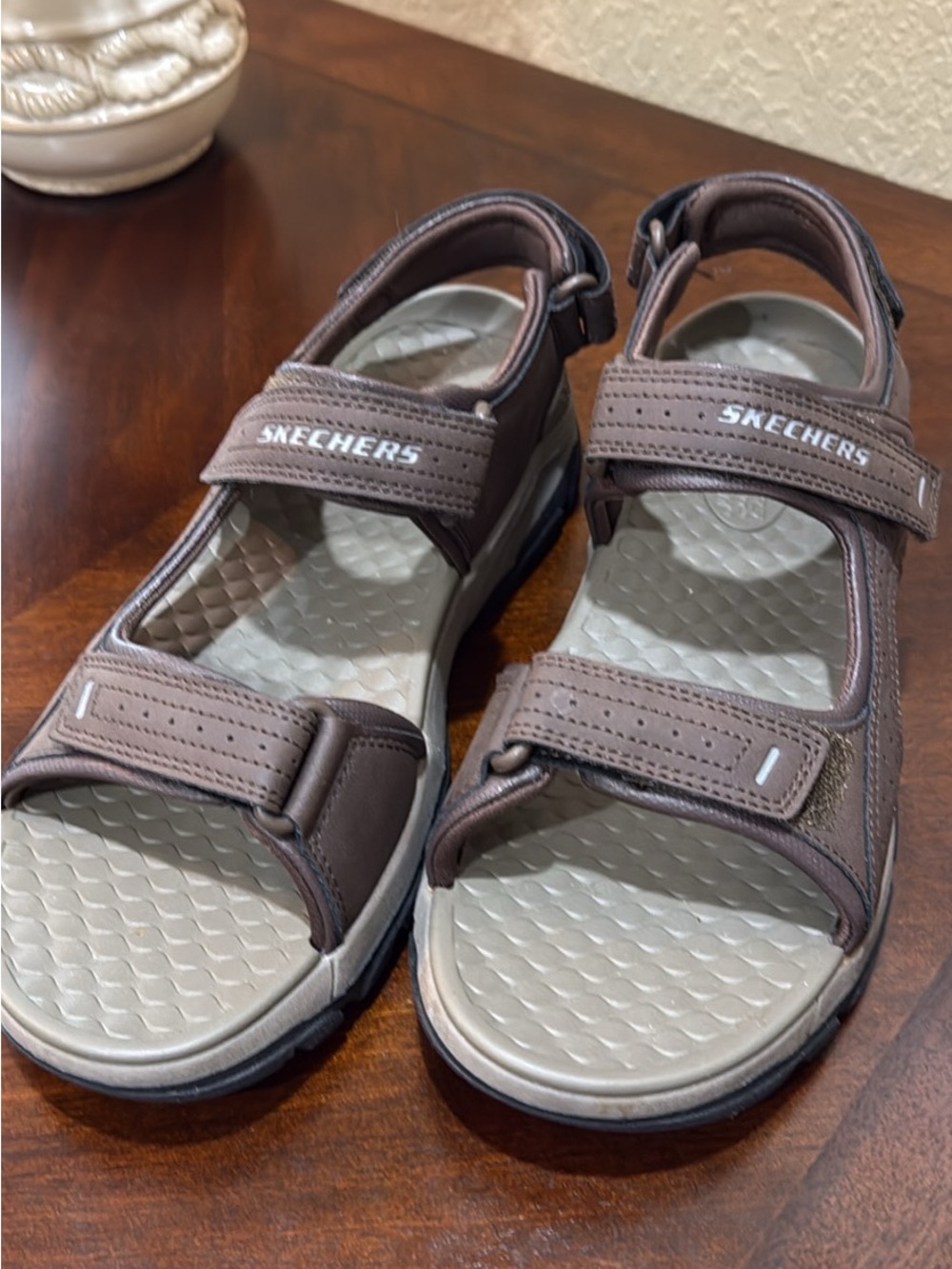 Skechers TRESMEN GARO Men’s Brown gray Adjustable Straps Sport Sandals Comfort